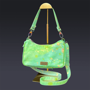 Linda Baguette In Green Denim with Green Piping