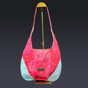 Maxine Tote In Light Blue and Magenta Denim