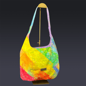 Maxine Tote In Colorful Vertical Stripe Denim