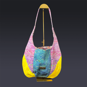 Maxine Tote In Yellow Purple and Blue Denim